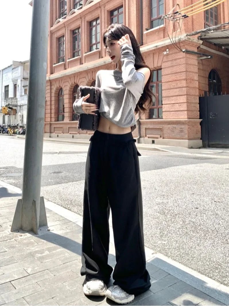 

Красивый Ay, широкие брюки с высокой талией, женские осенние дизайнерские длинные брюки с кружевом, повседневные брюки длиной до пола, повседневные брюки