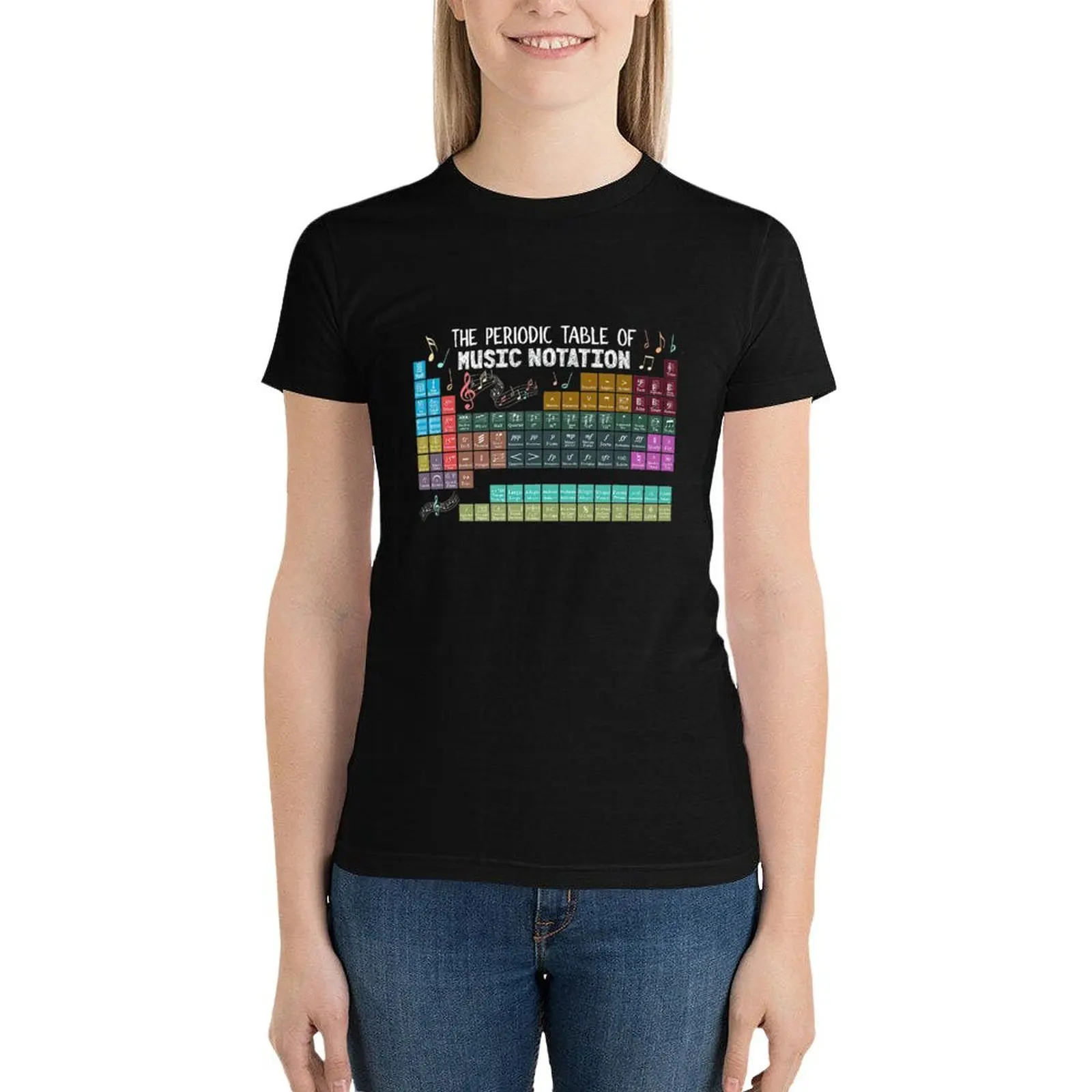 THe Periodic Table Of Music Notation T-Shirt cute clothes summer tops Women's summer blouses 2024