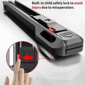 Cuchillo de múltiples cuchillos de bolsillo retráctil de 9/18 mm, hojas de acero de carbono negro Autolock mini box cortador de paquete abridor 12 mejores ventas Matt Cutter - №11