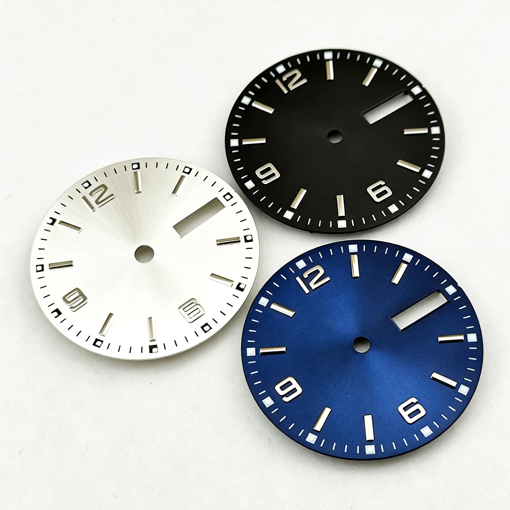 NH36-Zifferblatt, 28,5 mm großes Zifferblatt, grünes Leuchtzifferblatt, Farbverlaufszifferblatt, geeignet für NH36-Uhrwerk, Herrenuhr-Zifferblatt, Uhrenzubehör