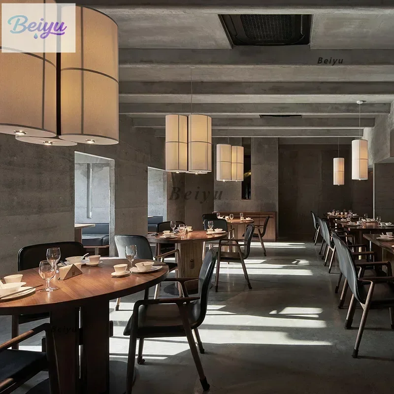 

Japanese restaurant chandelier Chinese restaurant hot pot restaurant box bar table lamp with spotlight wabi sandy wind hotel