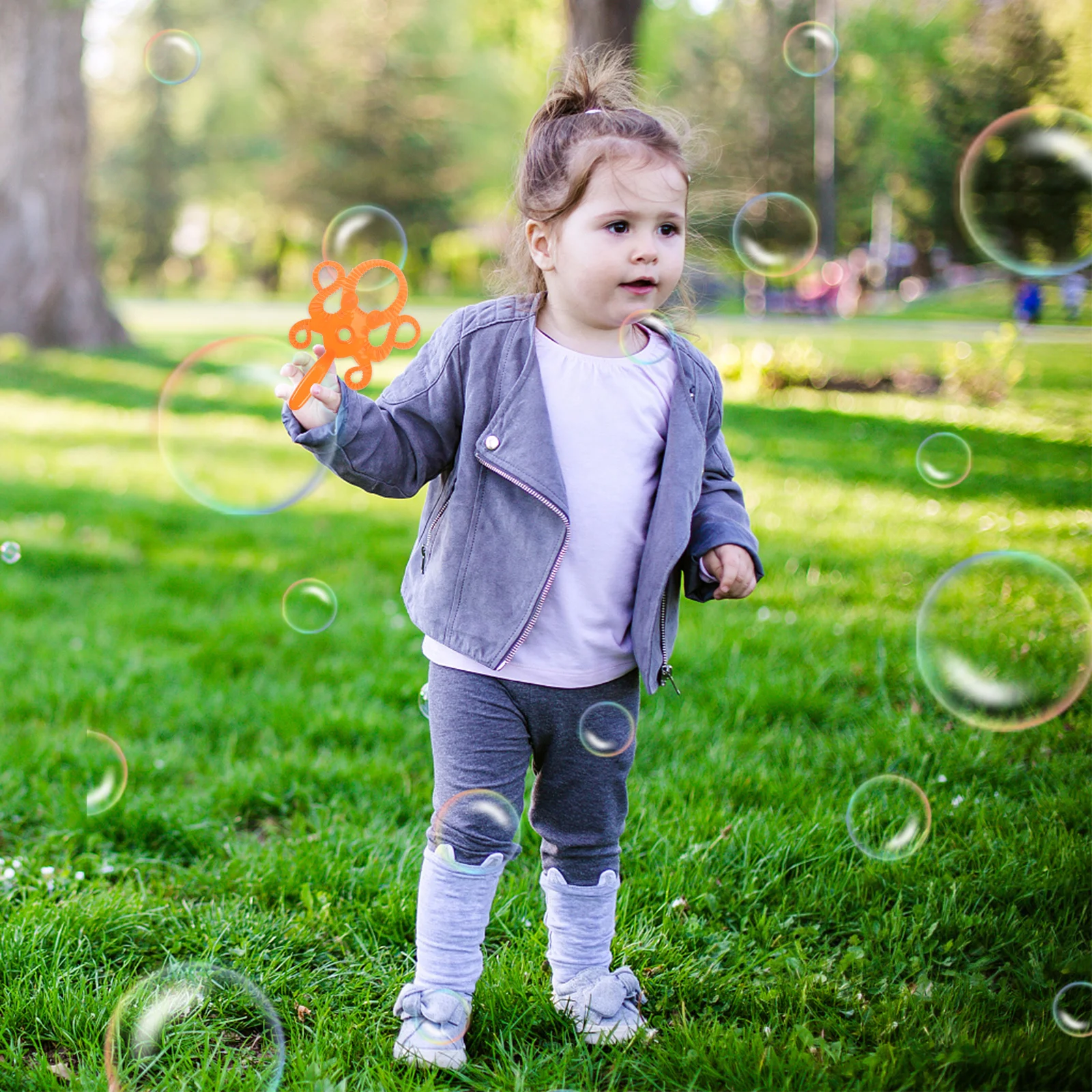 3Sets Bubble Wand Set Colorful Bubbles Outdoor Party Beach Pool Garden Rainbow Blowing Fun Multiple Shapes Safe