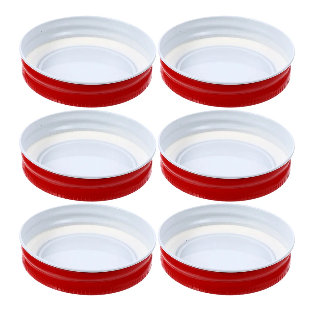 

6pcs Tinplate Jar Lids Reusable Sealing Canning Caps Wide Mouth Leakproof Storage Covers For Jams Dried Fruits Vegetables