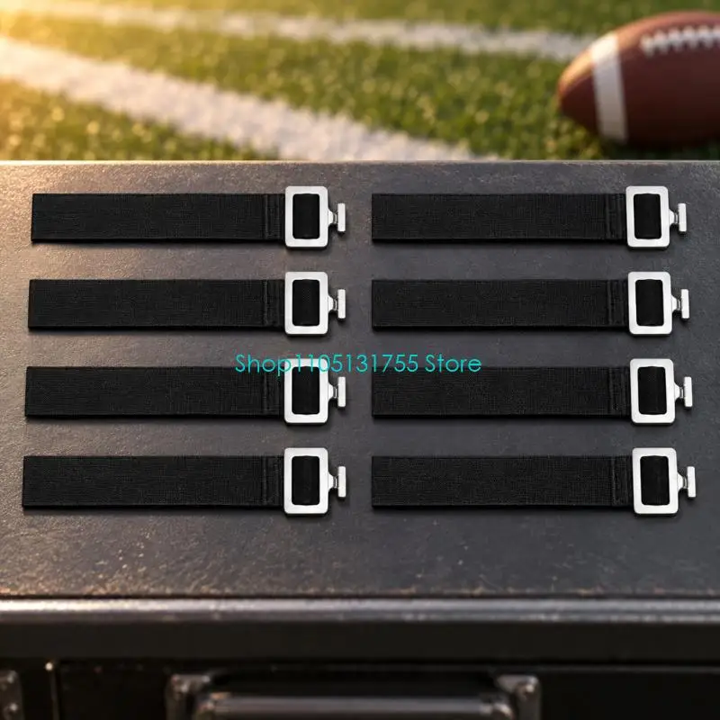 K0EF Football Pad Webbing Replacements in Black Nylon with Silver-Tone Side-Release Fasteners and Variable Length for Gear Use