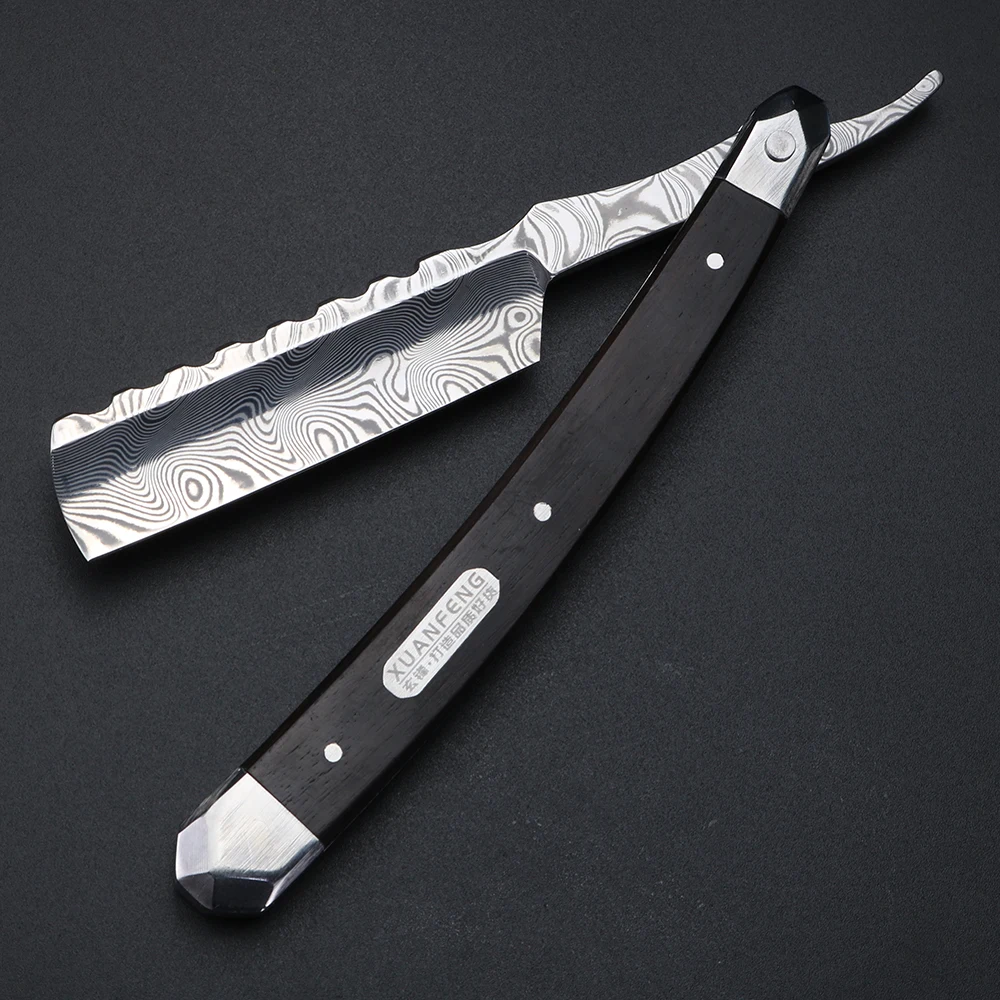 XUANFENG Damascus steel folding razor Hard steel 110 layer high hardness sharp straight razor