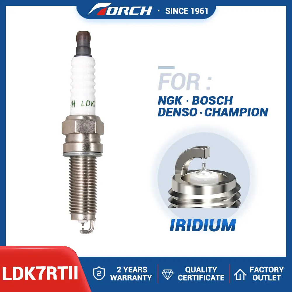 Spark Plug TORCH LDK7RTII Double Iridium Candle for LKR7B9 YR7MPP33 for Denso ZXU22HPR8 SXU22HDR8 for Mitsubishi 1822A010