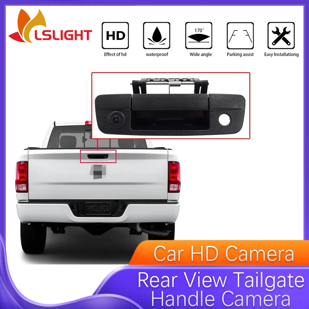 Car Reaview Camera For Dodge Ram 1500 2500 3500 2009-2015 Pickup Truck Tailgate Handle HD Night Vision Waterproof Backup Camera