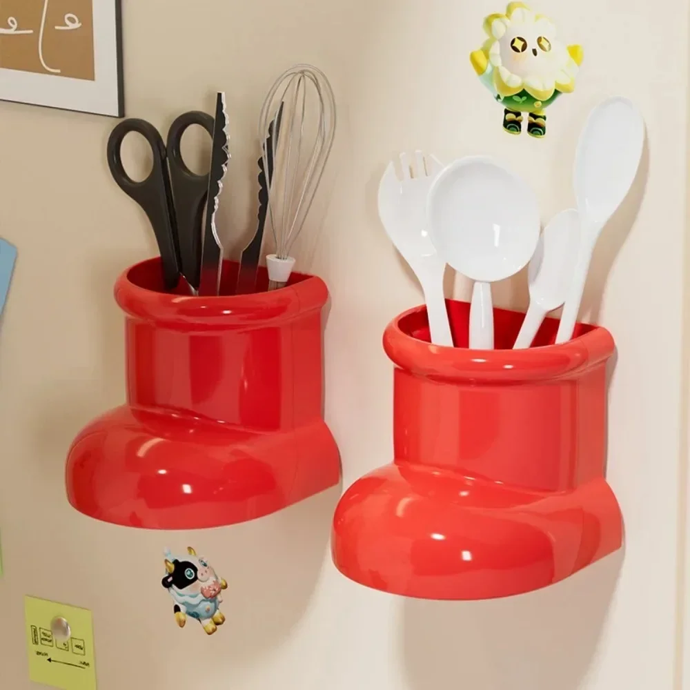 Cute Boots Magnetic Suction Refrigerator Wall Mounted Storage Box Creative Snack and Small Item Storage Kitchen Organizer Rack