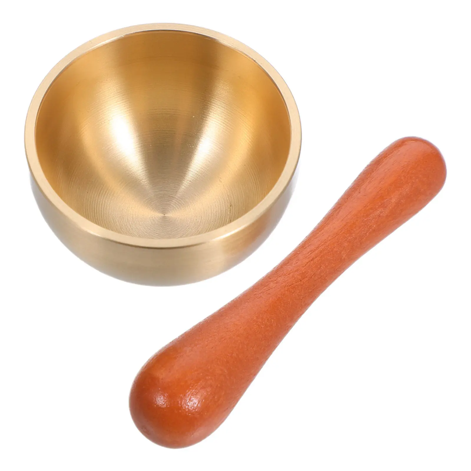 1 Set Mini Tibetan Singing Bowl 4cm Meditation Sound Bowl with Wooden Striker Yoga Chime Pot for Mindfulness Prayer Copper Bowl