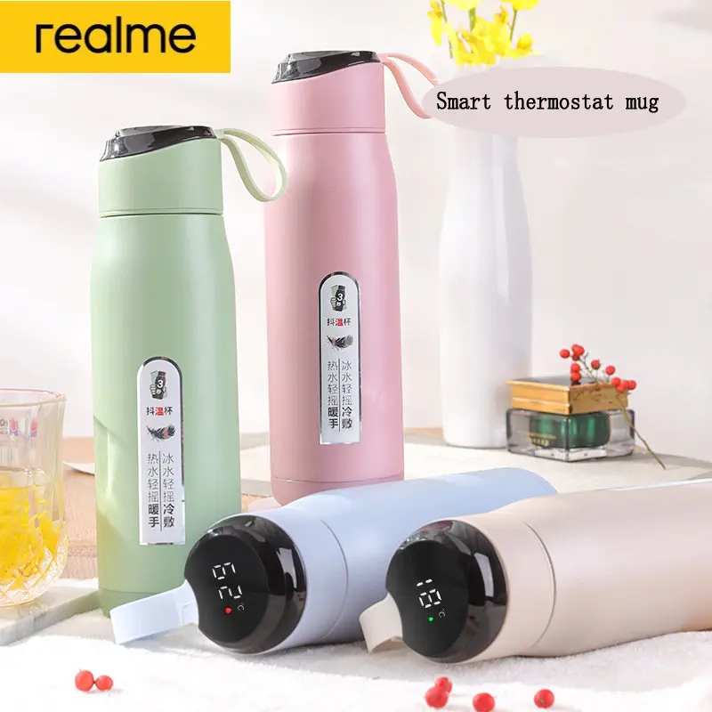 realme Shake Warm Cup Smart Touch Screen Temperature Display Heating And Cooling Car Portable Fast Hot Creative Drinking Cup