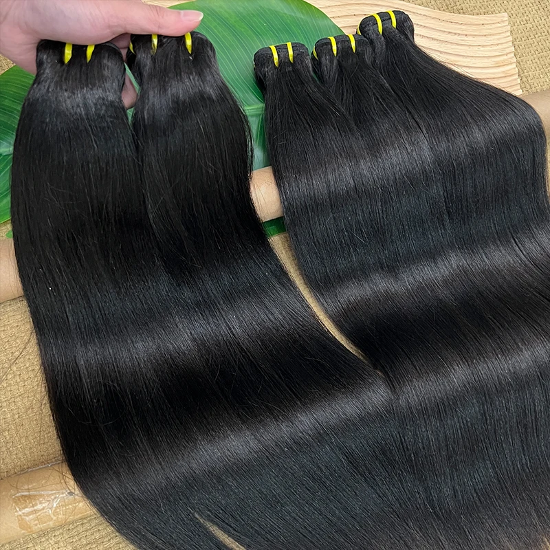 12A Yaki Straight Bundles 100% Human Hair Weaving Bundle 24 26 Inch Unprocessed Raw Human Hair Extensions For Women Double Weft