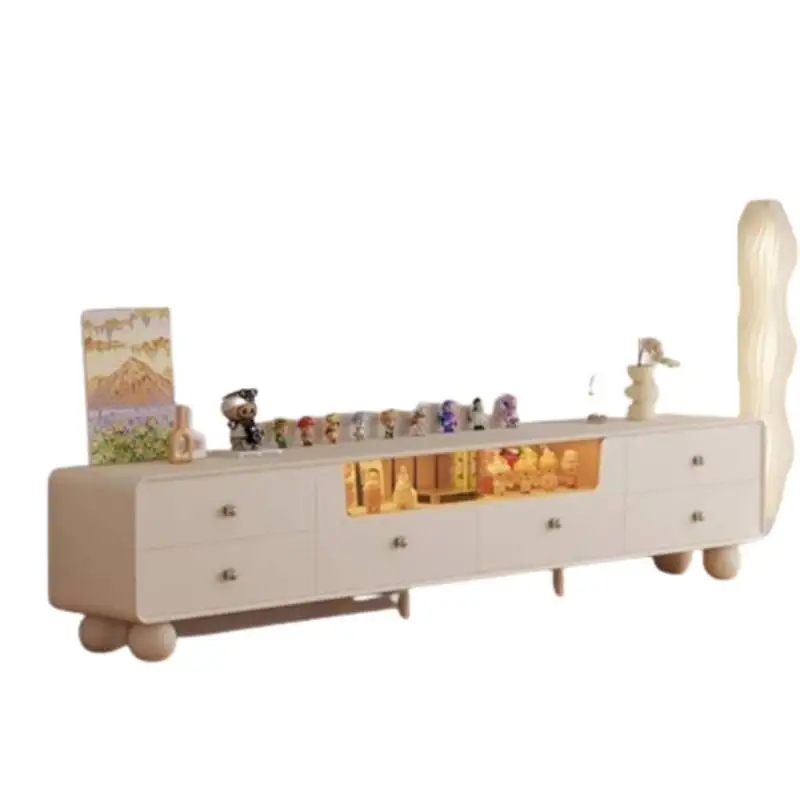 تخزين الضوء الأبيض خزانة التلفزيون الحد الأدنى الشمال غرفة المعيشة تلفزيون خزانة فاخرة مصمم طويل Fernseher Tisch أثاث المنزل