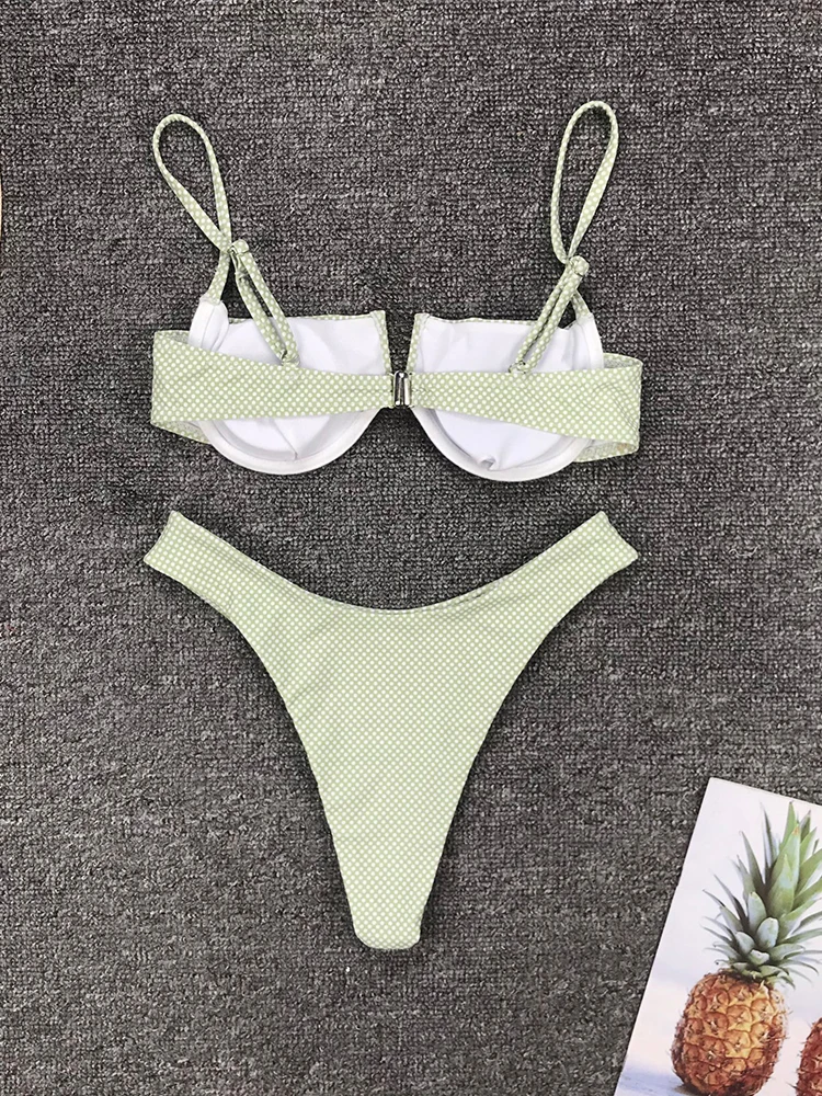 New Sexy V Neck Bikini Swimwear Women Two Pieces Swimsuit Push Up Bikini Set Brazilian Bathing Suit Beachwear Swimming Suit