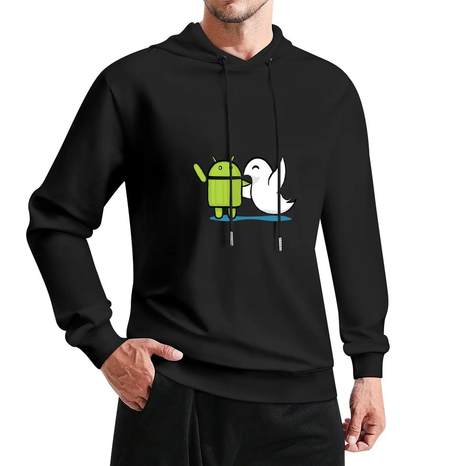 Android and Swift Together Pullover Hoodie korean autumn clothes winter clothes men wear autumn hoodie