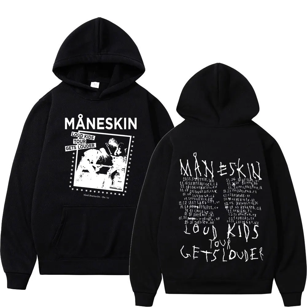 Italiaanse Rock Band Maneskin Hoodie Louds Kids Luider Tour Hoodies Mannen Vrouwen Vintage Hip Hop Oversized Sweatshirts hoody