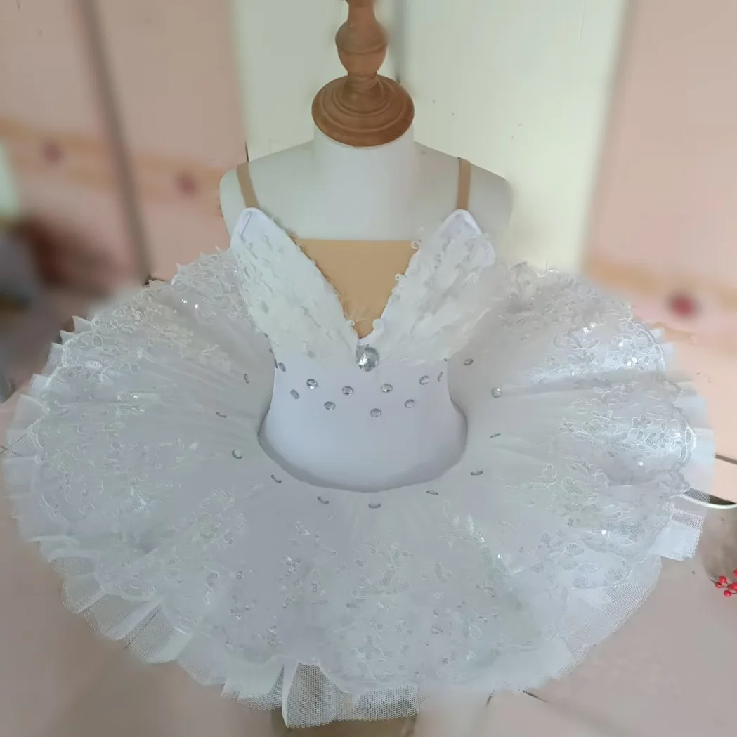 

Children Ballet Skirt White Little Swan Dance Skirt Swan Lake Professional Ballet TUTU Performance Dress Fluffy Skirt