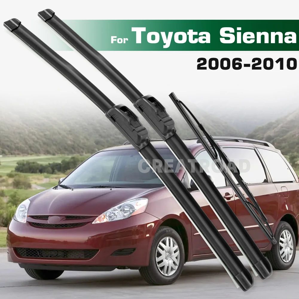 

GREATROAD Стеклоочиститель с левым и правым рулем, набор передних и задних щеток стеклоочистителя для Toyota Sienna XL20 2006-2014, щетки для лобового стекла и окон