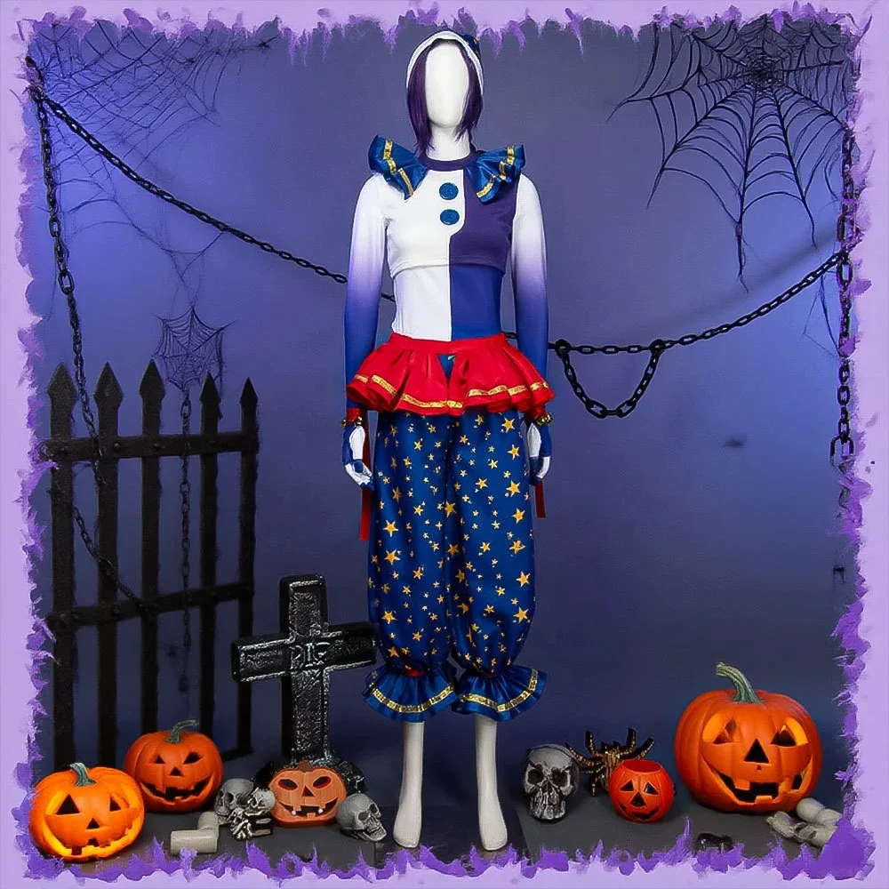 Anime Security Breach Moondrop Joker Cosplay Full Set Hat Hand Accessories Halloween Style Role Play Party Performance Costume view 4