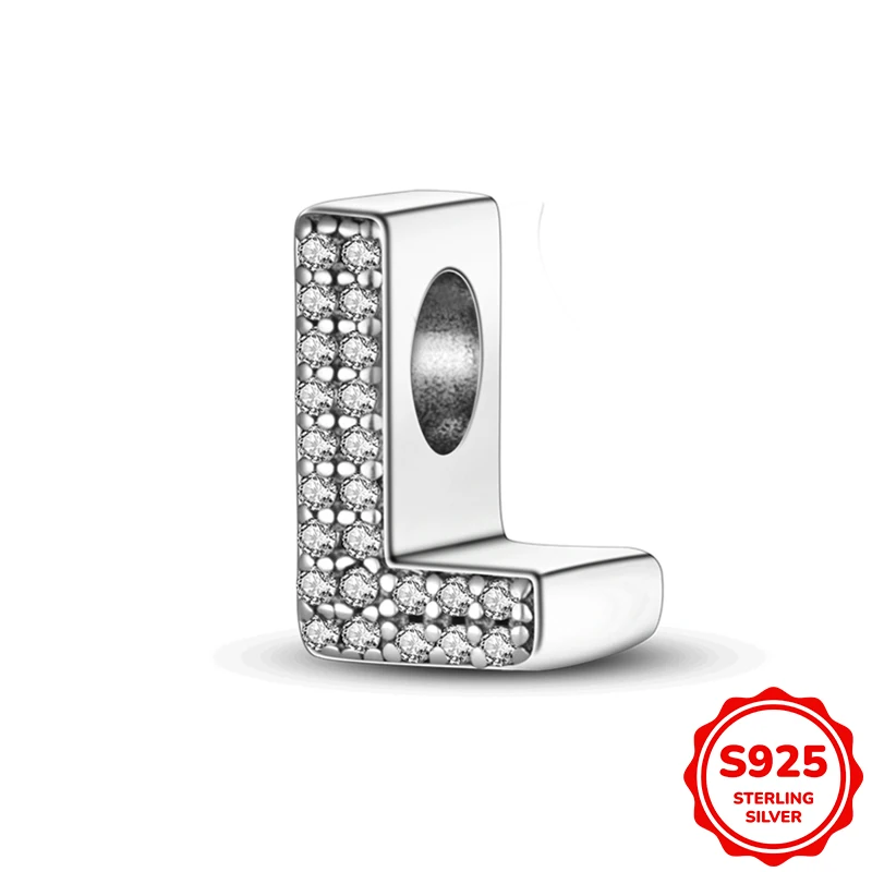 

Hot Sale English Letter Series L Shape Charm Beads Fits 3mm Bracelet Bangle Necklace For Women Pendants Luxury DIY Jewelry Gift