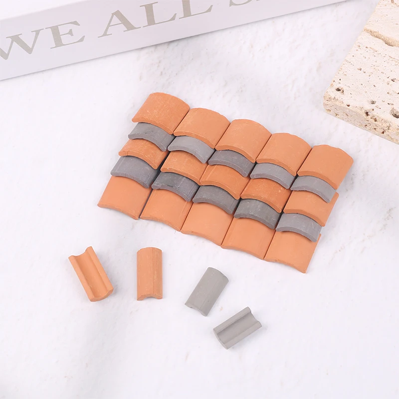 60 Pcs Roof Tiles Building Set Miniature Tiles Mini Dollhouse Shingles Fake Tile Dollhouse Kitchen Garden Accessories