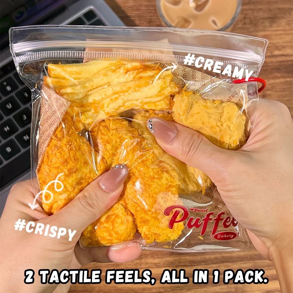 바삭한 치킨 콤보 식품 등급 실리콘 스퀴시 장난감, 수제 타바 스퀴시, 부드러운 접착제 느린 리바운드, 크런치, 감자 튀김, 너겟