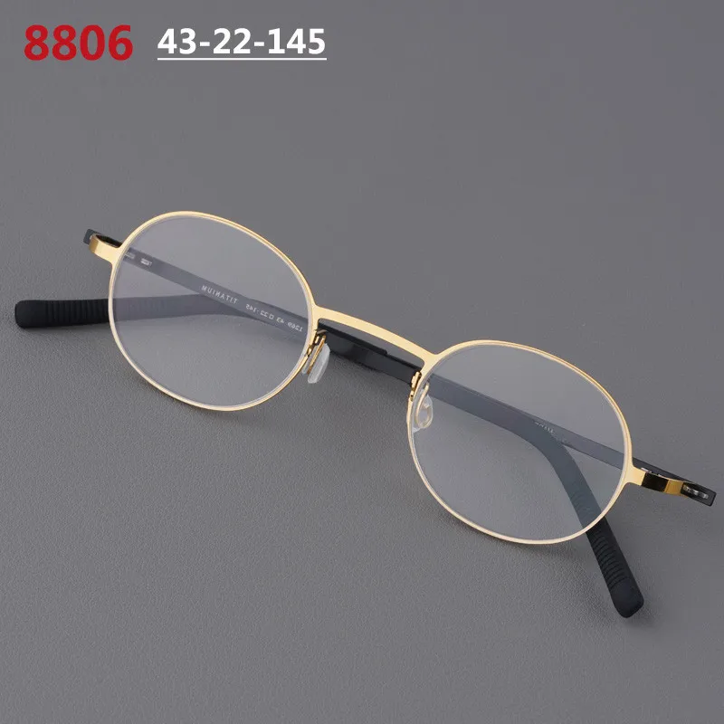 Denmark Brand Small Round Glasses Frame Latest Design Men Women Screwless Pure Titanium Ultralight Eyeglasses Thin Rim Eyewear