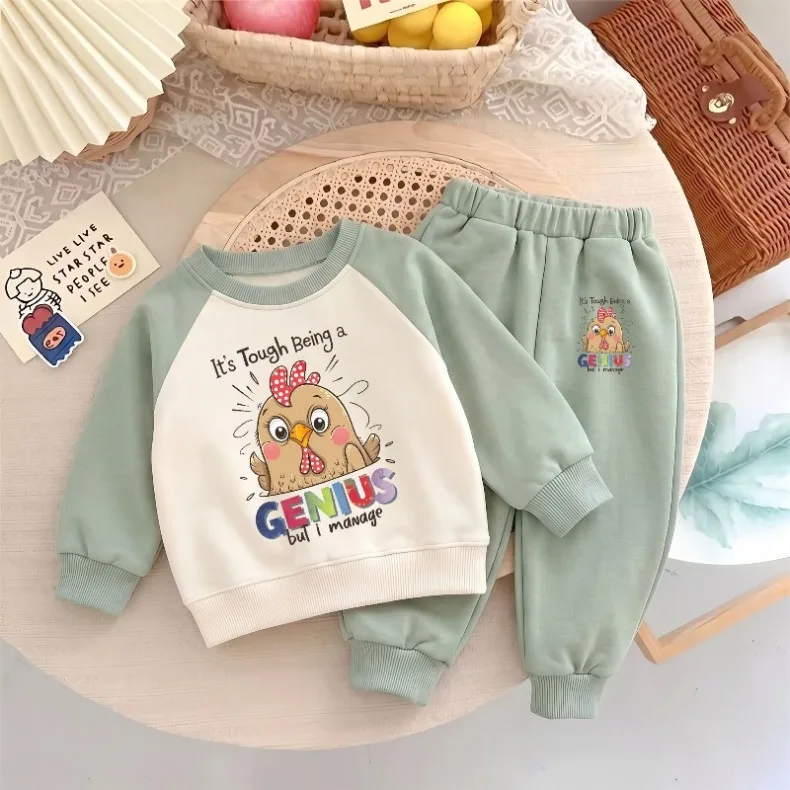 2026 Herbst Neue Kinder-Freizeit-Sweatshirt-Sets Krokodil-Print Jungen-Hoodies und Lange Hosen Zweiteiliger Anzug Modischer Trainingsanzug – Detail 5