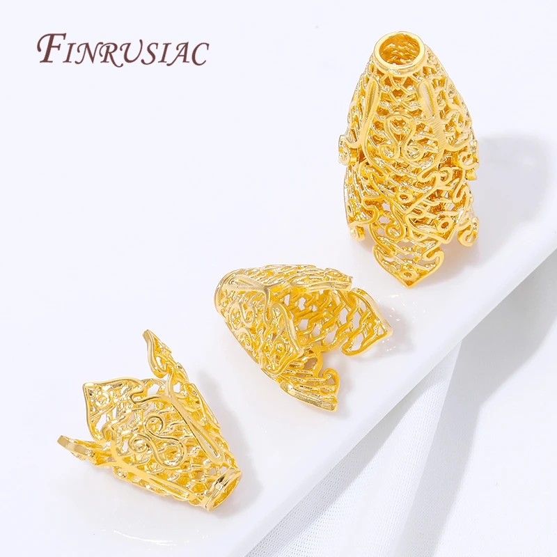 18K Gold Plated Tassel End Caps Wholesale Jewelry Findings,Fringe Bead Caps For Bracelets&Necklaces Making DIY Accessories - view 4