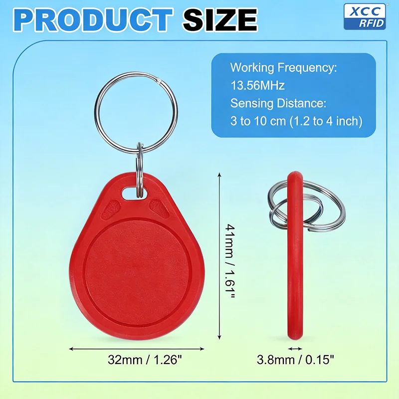 RFID Keyfob Style NFC Key Fobs 13.56MHz F08 Chip ISO14443A for Access Control And Attendance Systems