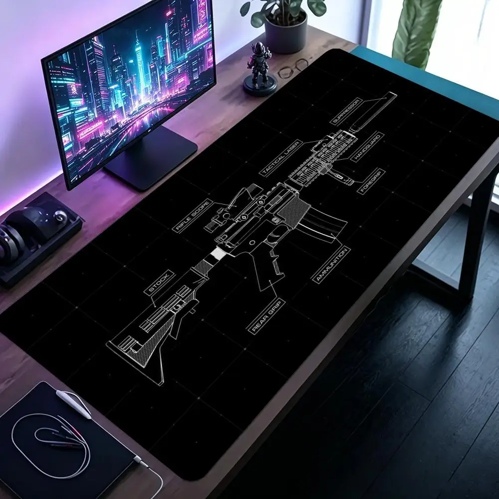 Blueprint large size mousepad table mat keyboard accessories stabilize laptop bedroom learning equipment