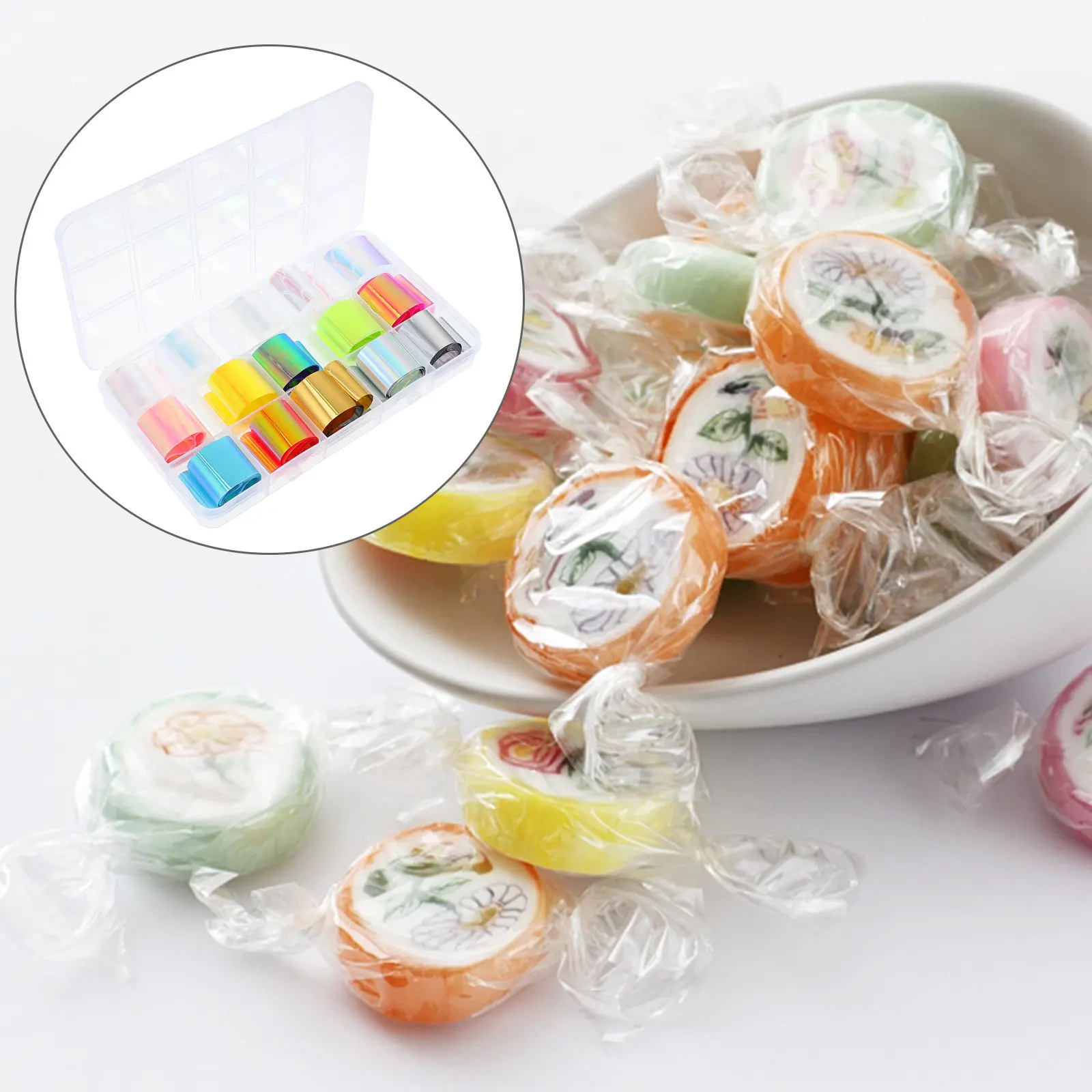 30 Rollos de Papel de Envolver Dulces Colorido, Material PET de Grado Alimenticio para Turrón, Caramelos, Chocolate, Dulces Caseros, Empaque para Repostería