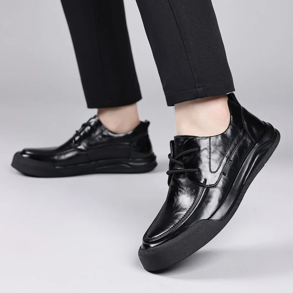 

Новые мужские туфли, классические высококачественные модные повседневные универсальные деловые кожаные изысканные износостойкие мужские туфли на мягкой поверхности