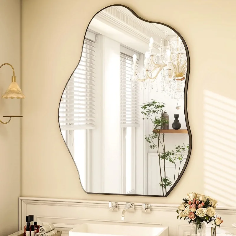 

Vanity Mirror Wall Wavy Mirror Bathroom Mirror Decor