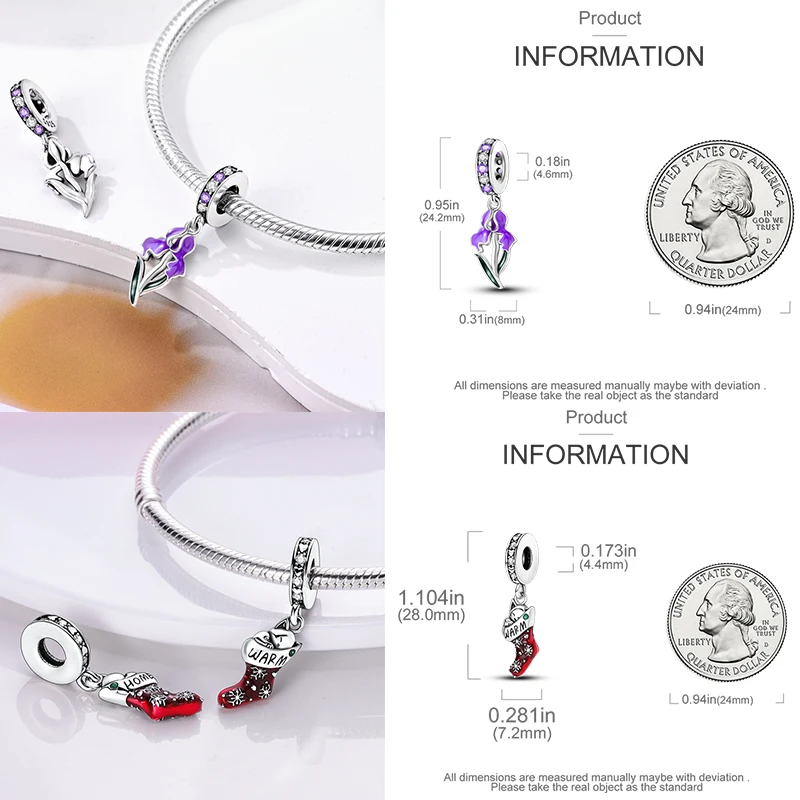 925 Sterling Silber Charm-Perlen Leuchtturm Walhai Meerjungfrau Kunstpalette Axolotl Glühwürmchen DIY Armband Halskette Geschenk für Frauen – Detail 24