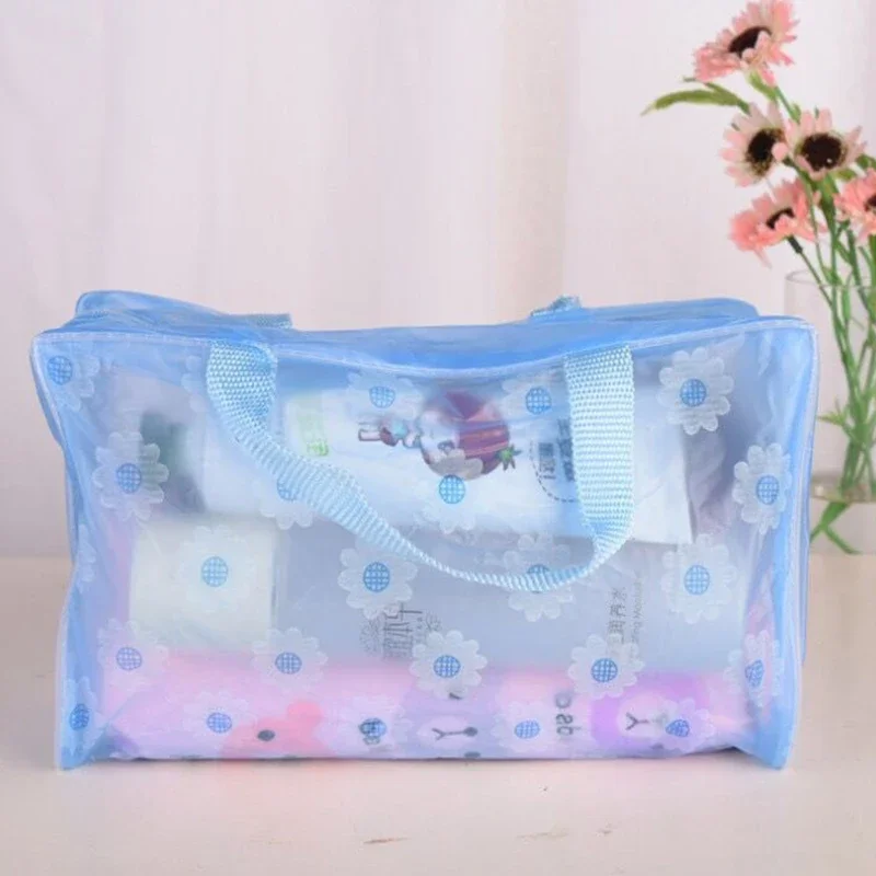 PVC waterproof cosmetic bag washing and bathing supplies storage bag creative home travel essential flowers bebe