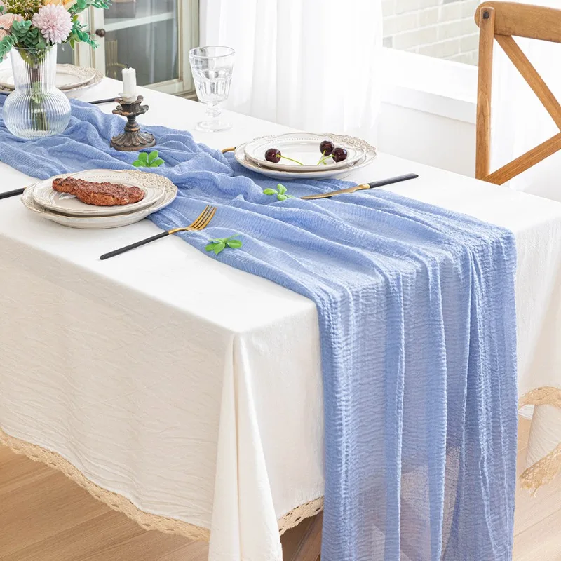 

90X300CM Pleated Cloth Party Decoration Dining Table Runner Product Photography Background Cloth