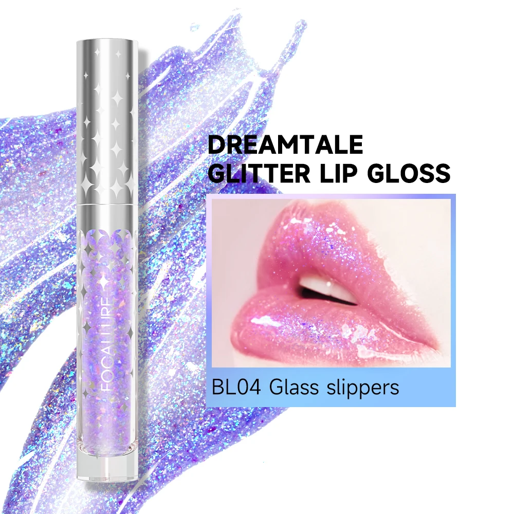 FOCALLURE 2 PCS Lip Gloss Stick Chameleon Lip Glaze Shimmer Lipstick Pen Moisturizing Long Lasting Makeup Cosmetics