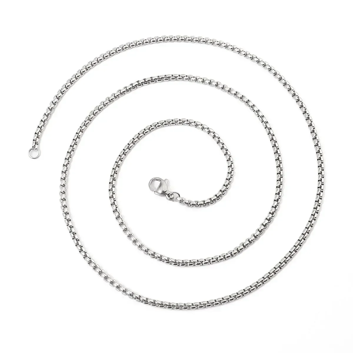 Long Box Chain Stainless Steel Waterproof Necklace Golden Silver Color Women Choker Simple Classical Designer Jewelry Dropship