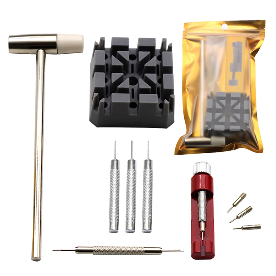 Watch repair tool, 10 in 1 watch strap removal tool set, watch chain adjuster
