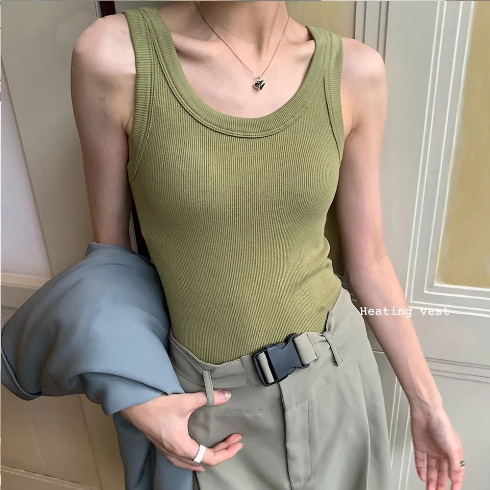 

2022 Warm Undershirt Heating Terry Vest Autumn And Winter New Traceless Breathable Underwear Women Plus Velvet Bottoming Shirt