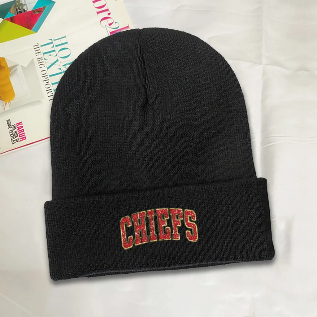 Karma Is The Guy On The Chiefs Travis Kelce Taylor Beanie Knitted Hat Caps Fur Women Men Bonnet Winter Warm