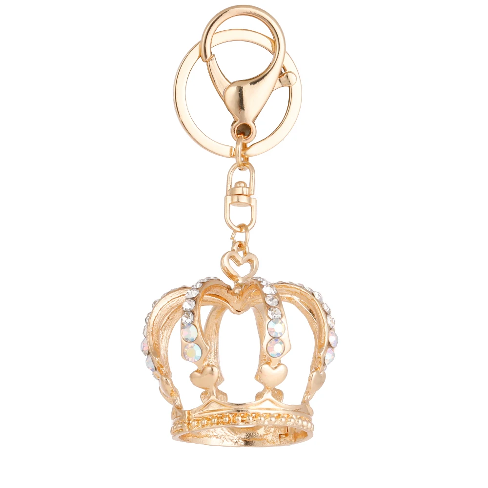 

2024 New Sparkle Crystal King's Crown Keychain Car Key Ring Souvenir Gift for Family