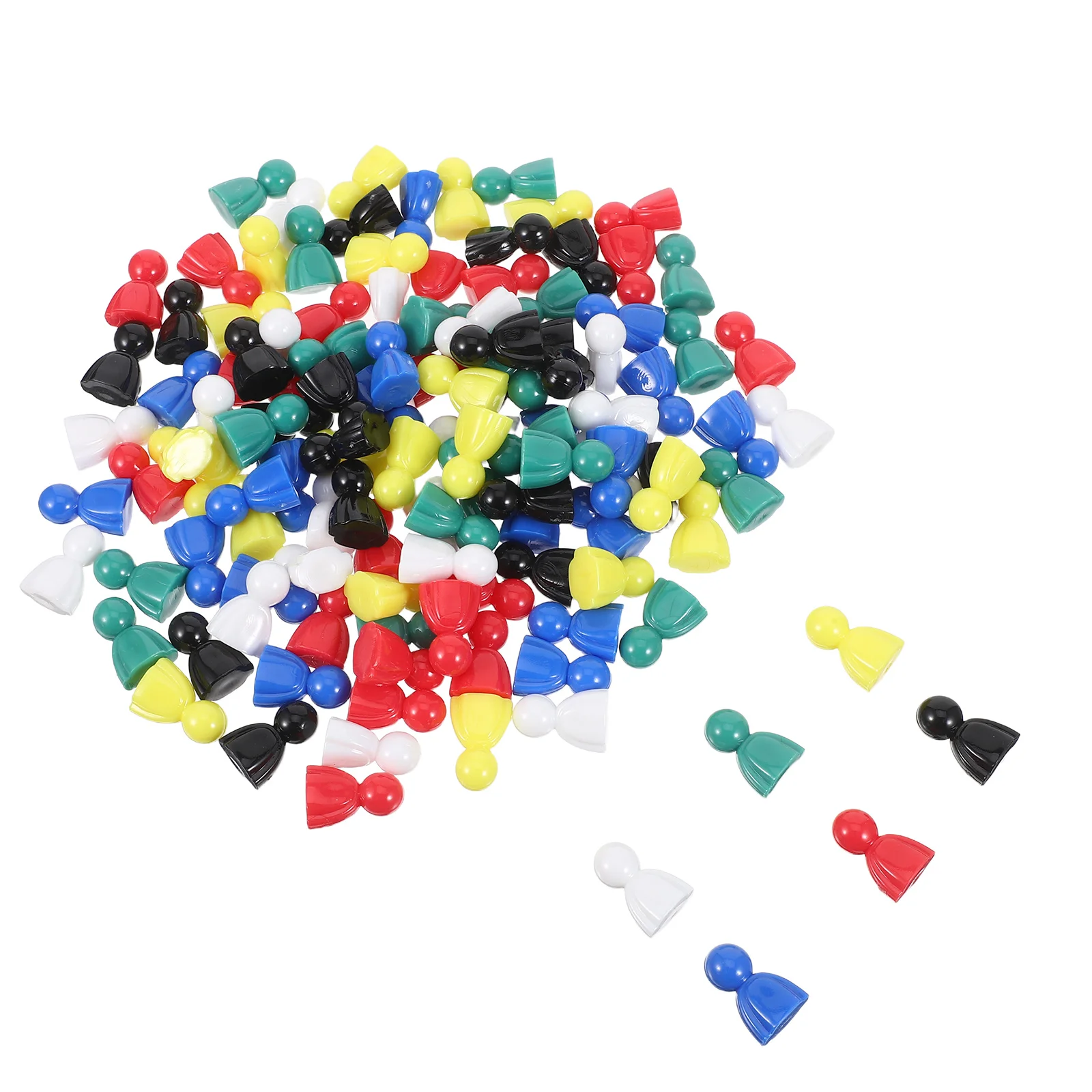 

120Pcs Transparent Snowman Chess Pieces Multi-Color Plastic Game Tokens Family Board Accessories Classroom Sorting Pawns