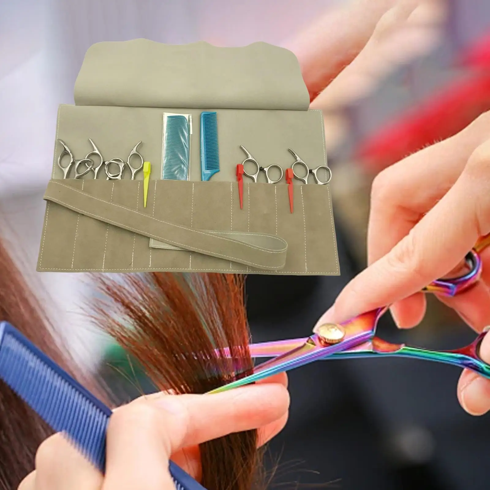 กระเป๋าใส่กรรไกร, กระเป๋ากรรไกรแบบม้วนขึ้น, กระเป๋าใส่กรรไกรช่างทําผมกันน้ํา, กระเป๋ากรรไกรร้านทําผม