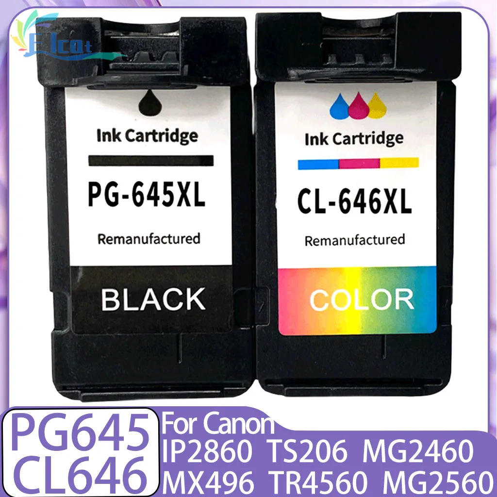 

PG-645 CL-646 Ink Cartridge PG645XL CL646XL Remanufactured Cartridge for canon Pixma MG2460 2560 MX496 TS206 3160 3465 Printer