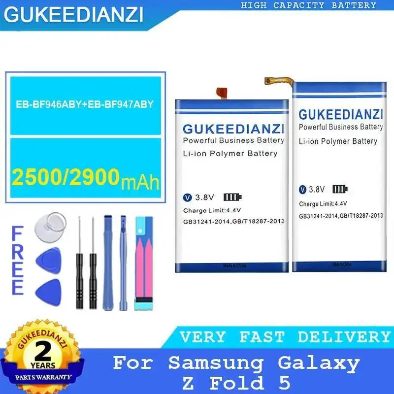 

2500 мАч, 2900 мАч, емкость EB-BF946ABY + EB-BF947ABY для Samsung Galaxy Z Fold 5, аккумулятор для мобильного телефона