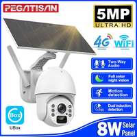 PEGATISAN 5MP HD 4G SIM Card Solar Panel Outdoor Monitoring CCTV Camera WiFi Battery PIR Human Detection Waterproof Security Cam