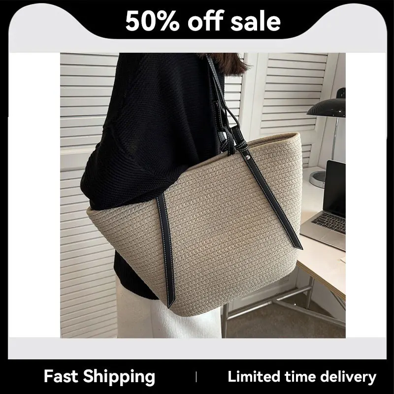 

Bohemian Style Beach Bags High Capacity Handmade Straw Handbag Totes Casual Travel Beach Bag Shopping Totes Pack Purse Women Bag