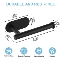 Adhesive Toilet Paper Holder Stainless Steel Tissue Hanger Waterproof Toilet Paper Stand Bathroom Accessories Paper Towels Hold - Image 2