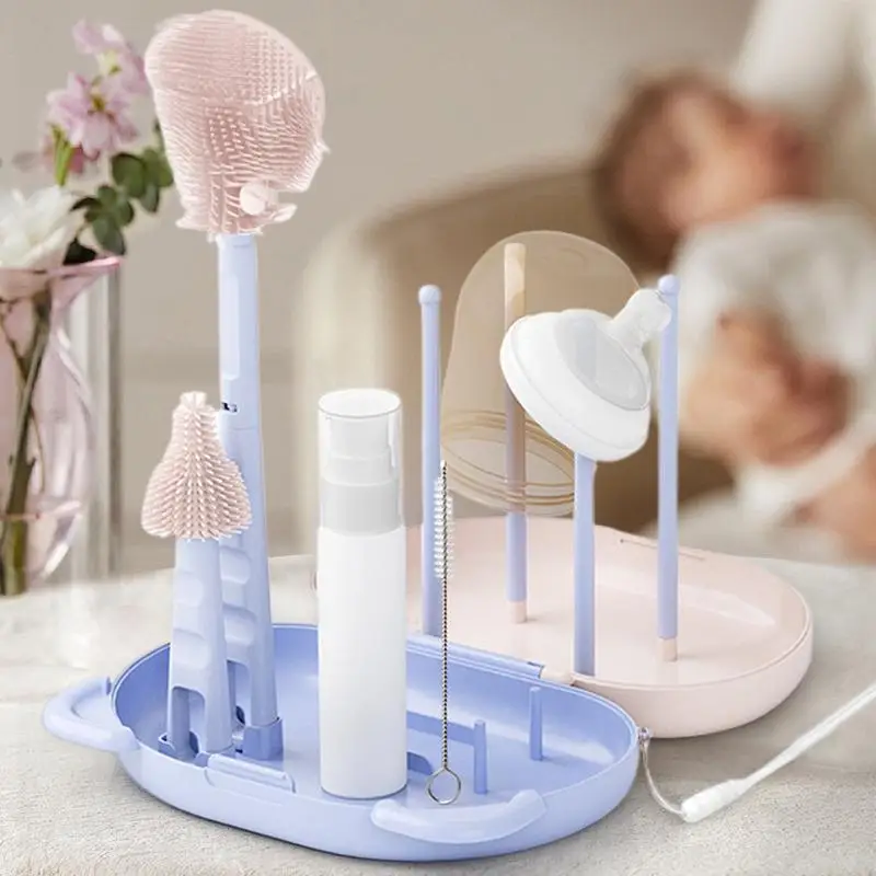 Baby Bottle Brushes for Cleaning Multifunctional Nipple Brush Kit for Bottles Crevices Detail Cleaner Portable Safe Narrow Cup